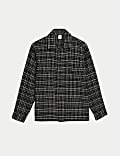 Pure Cotton Textured Check Overshirt