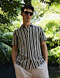 Regular Fit Cotton Rich Striped Shirt
