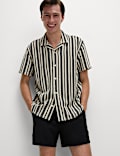 Regular Fit Cotton Rich Striped Shirt