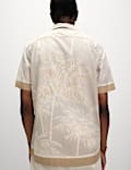 Cotton Blend Palm Print Shirt