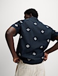 Cotton Rich Palm Embroidered Shirt