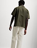 Regular Fit Cotton Linen Blend Short Sleeve Shirt