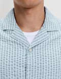 Pure Cotton Seersucker Short Sleeve Shirt