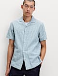 Pure Cotton Seersucker Short Sleeve Shirt