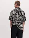 Cotton Blend Embroidered Short Sleeve Shirt
