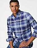 Easy Iron Pure Cotton Check Oxford Shirt