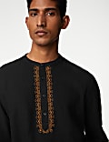 Linnenrijke kurta met langere lengte