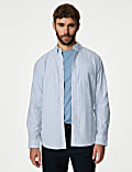 Easy Iron Pure Cotton Striped Oxford Shirt