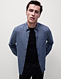 Cotton Rich Gingham Check Oxford Shirt