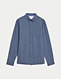 Cotton Rich Gingham Check Oxford Shirt
