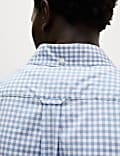 Cotton Rich Gingham Check Oxford Shirt