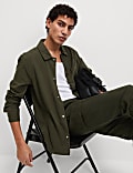 Cotton Rich Striped Overshirt