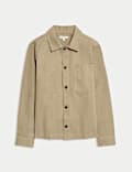 Fischgrät-Overshirt aus reiner Baumwolle