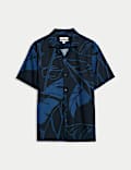 Linen Rich Leaf Print Shirt