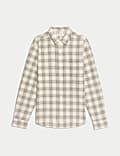 Camisa de sirsaca de algodón a cuadros