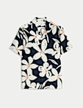 Regular Fit Linen Rich Hawaiian Shirt