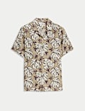 Regular Fit Linen Rich Printed Shirt