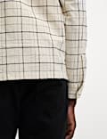 Cotton Linen Blend Checked Shirt