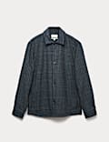 Wool Blend Checked Overshirt