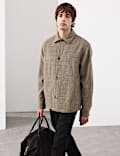 Wool Blend Checked Overshirt