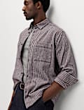Pure Cotton Striped Flannel Shirt