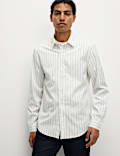 Regular Fit Pure Cotton Striped Oxford Shirt