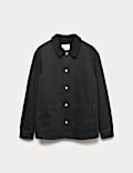 Denim Borg Lined Overshirt