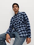 Regular Fit Pure Cotton Checked Flannel Shirt