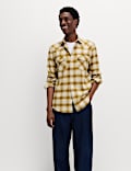 Regular Fit Pure Cotton Checked Flannel Shirt