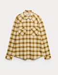 Regular Fit Pure Cotton Checked Flannel Shirt