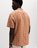 Linen Rich Check Short Sleeve Shirt