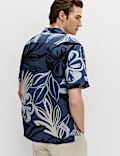 Linen Blend Hawaiian Short Sleeve Shirt
