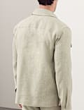 Linen Blend Twill Performance Overshirt