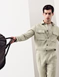 Linen Blend Twill Performance Overshirt