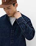 Regular Fit Pure Cotton Denim Stripe Shirt