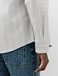 Relaxed Fit Cotton Rich Striped Oxford Shirt