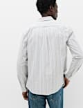 Relaxed Fit Cotton Rich Striped Oxford Shirt