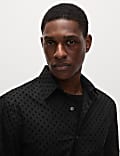 Pure Cotton Flock Textured Shirt