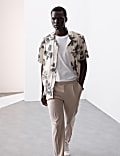 Camisa floral con cuello cubano