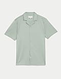 Pure Cotton Textured Cuban Collar Shirt