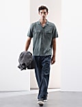Linen Blend Cuban Collar Shirt