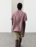 Pure Linen Herringbone Cuban Collar Shirt