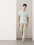 Cotton Rich Jacquard Short Sleeve Shirt