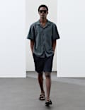Chemise &agrave; manches courtes jacquard g&eacute;om&eacute;trique