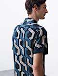 Regular Fit Geometric Print Short Sleeve Shirt