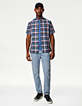 Easy Iron Pure Cotton Check Oxford Shirt