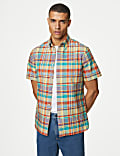 Easy Iron Pure Cotton Check Oxford Shirt