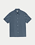 Easy Iron Geometric Print Shirt