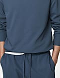 Sudadera de algod&oacute;n maxi de cuello redondo