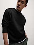 Cotton Rich Relaxed Fit Crew Neck Sweatshirt